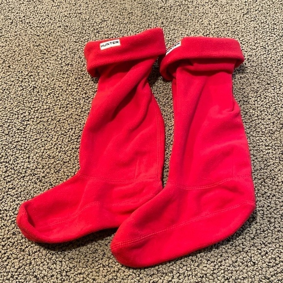 Hunter Red Fleece Boot Socks in Like New Condition - Picture 1 of 4